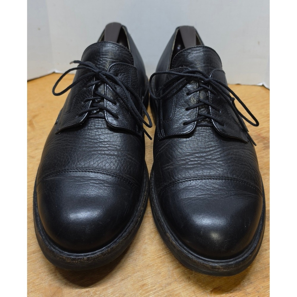 Mephisto Mens Black Leather Cap Toe Goodyear Welted Derby Shoes US 10 France